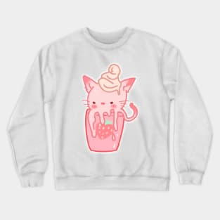 cappucino pets: strawberry kitty Crewneck Sweatshirt